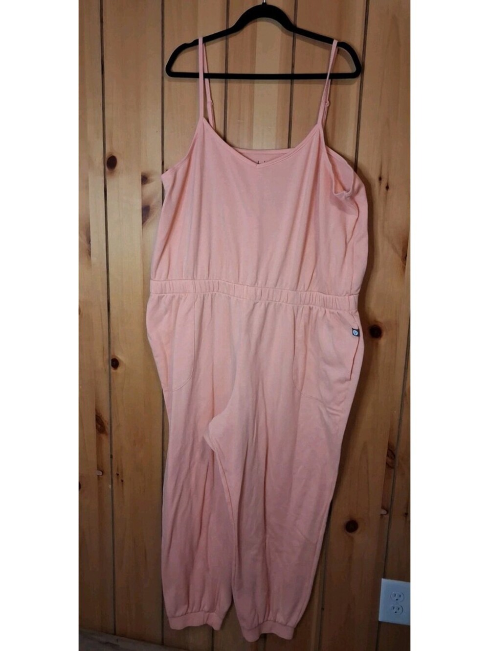 Lane Bryant Livi Jumpsuit Women's 26/28 Elastic Waist Pockets Casual Pink